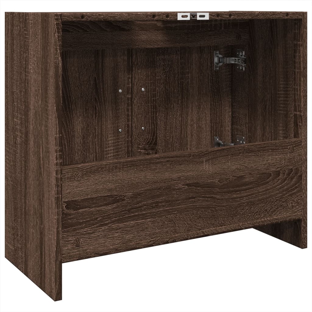 Washbasin Cabinet Brown Oak Look 63x29x55 cm Wood Material