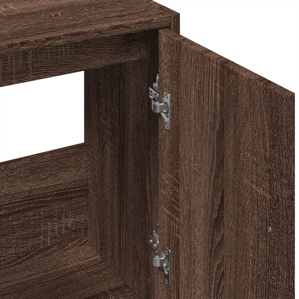 Washbasin Cabinet Brown Oak Look 63x29x55 cm Wood Material