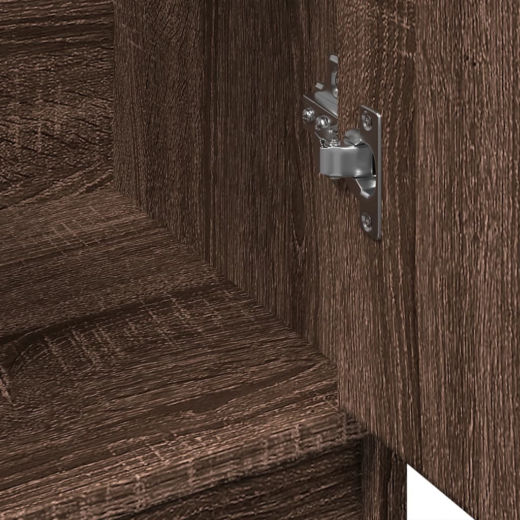 Washbasin Cabinet Brown Oak Look 63x29x55 cm Wood Material