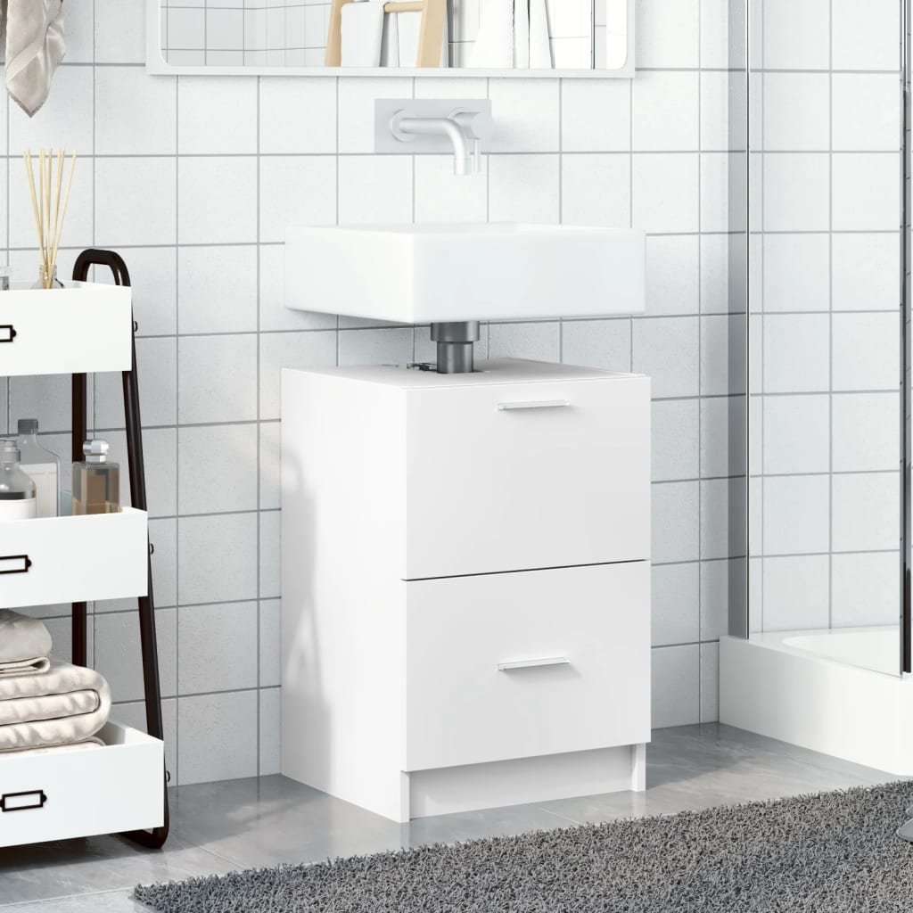 Washbasin Cabinet White 40x37x59 cm Wood Material