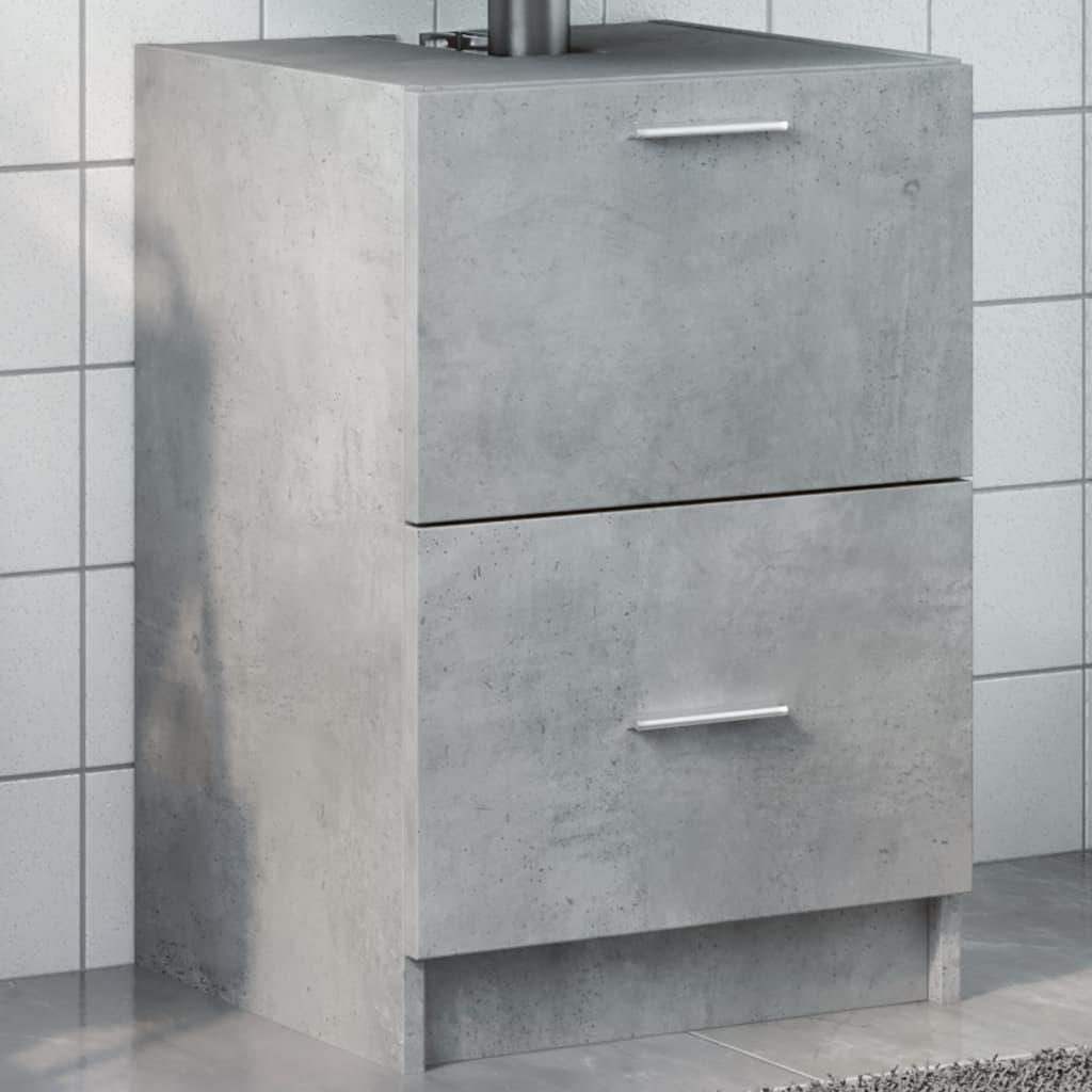 Washbasin base cabinet concrete grey 40x37x59 cm wood material