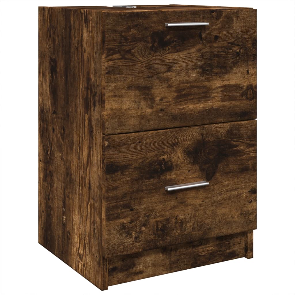 Washbasin base cabinet smoked oak 40x37x59 cm wood material