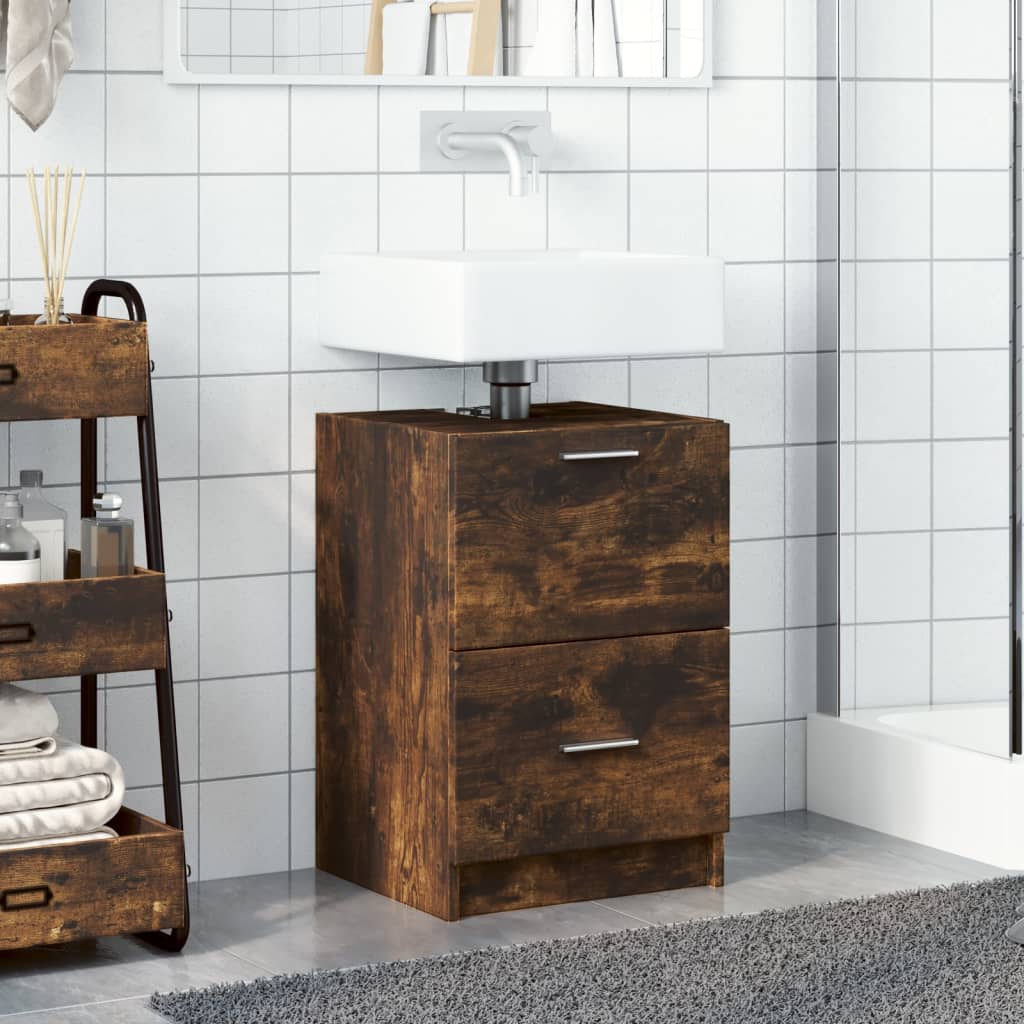 Washbasin base cabinet smoked oak 40x37x59 cm wood material