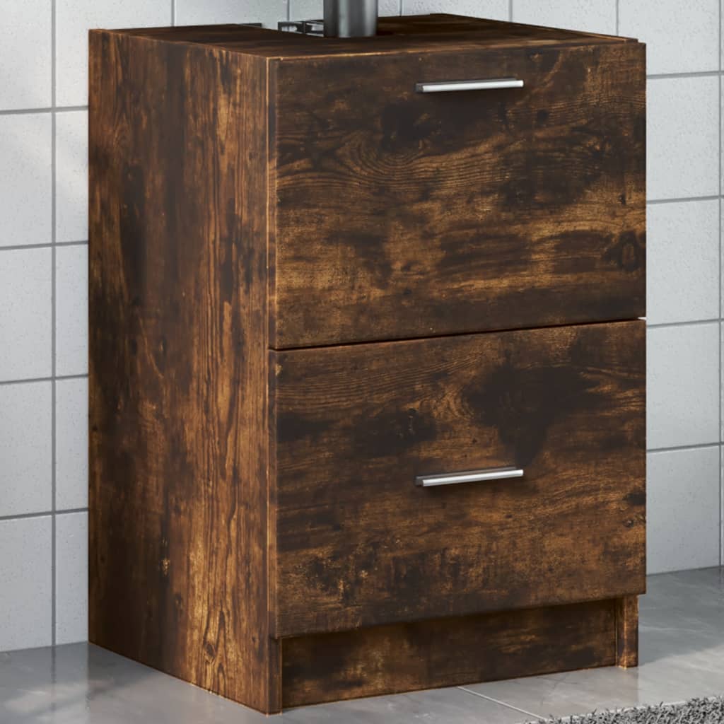 Washbasin base cabinet smoked oak 40x37x59 cm wood material