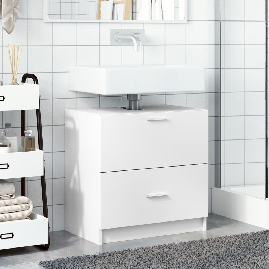 Washbasin Cabinet White 59x37x59 cm Wood Material