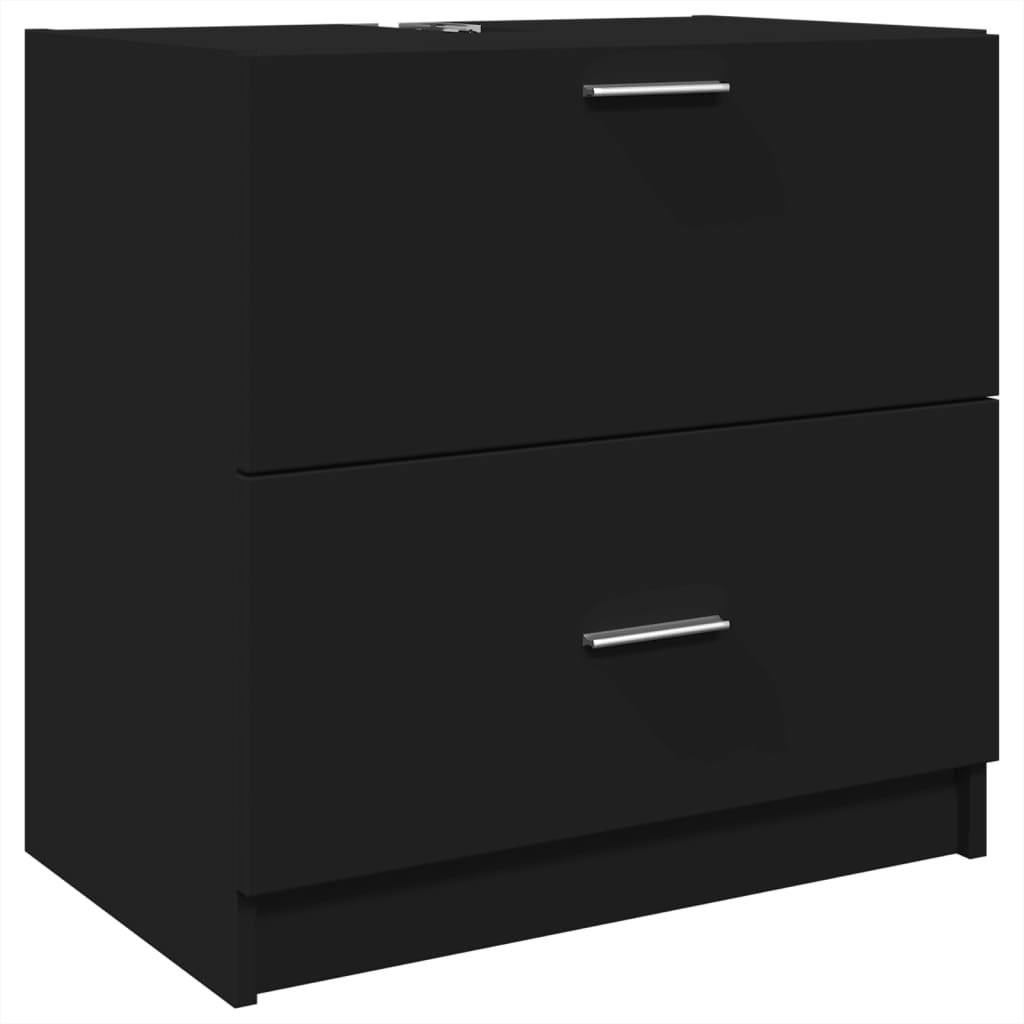 Washbasin Cabinet Black 59x37x59 cm Wood Material