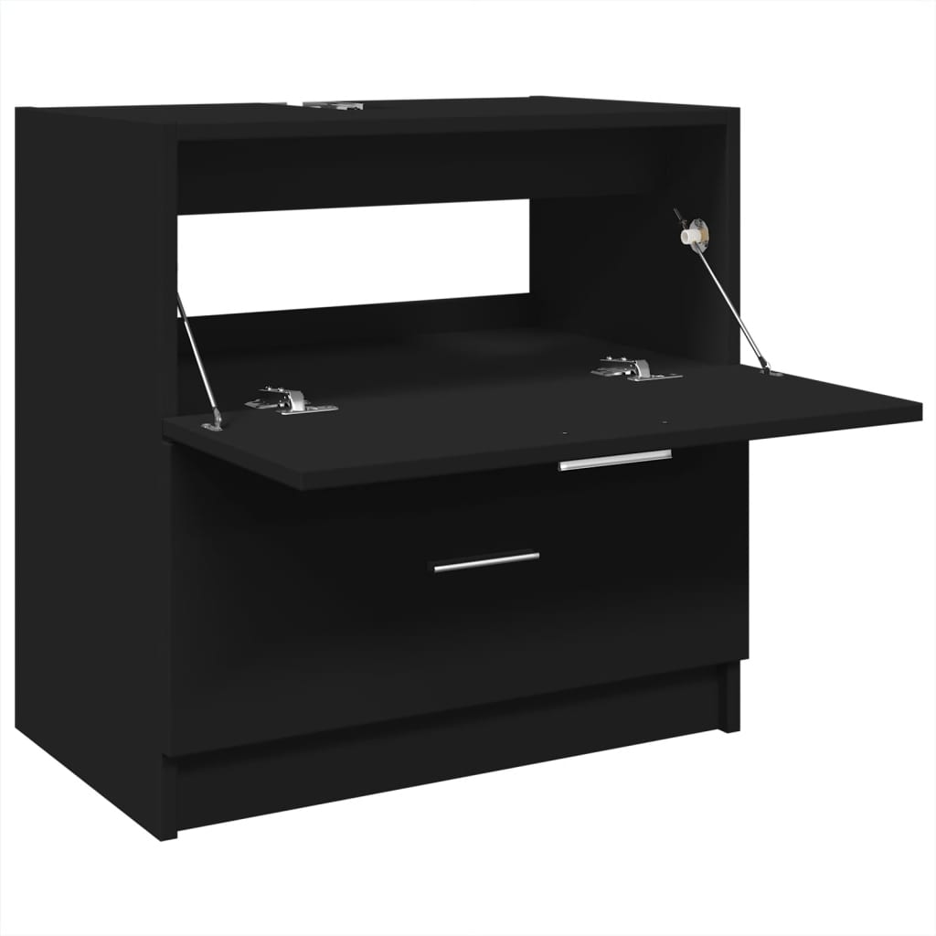 Washbasin Cabinet Black 59x37x59 cm Wood Material