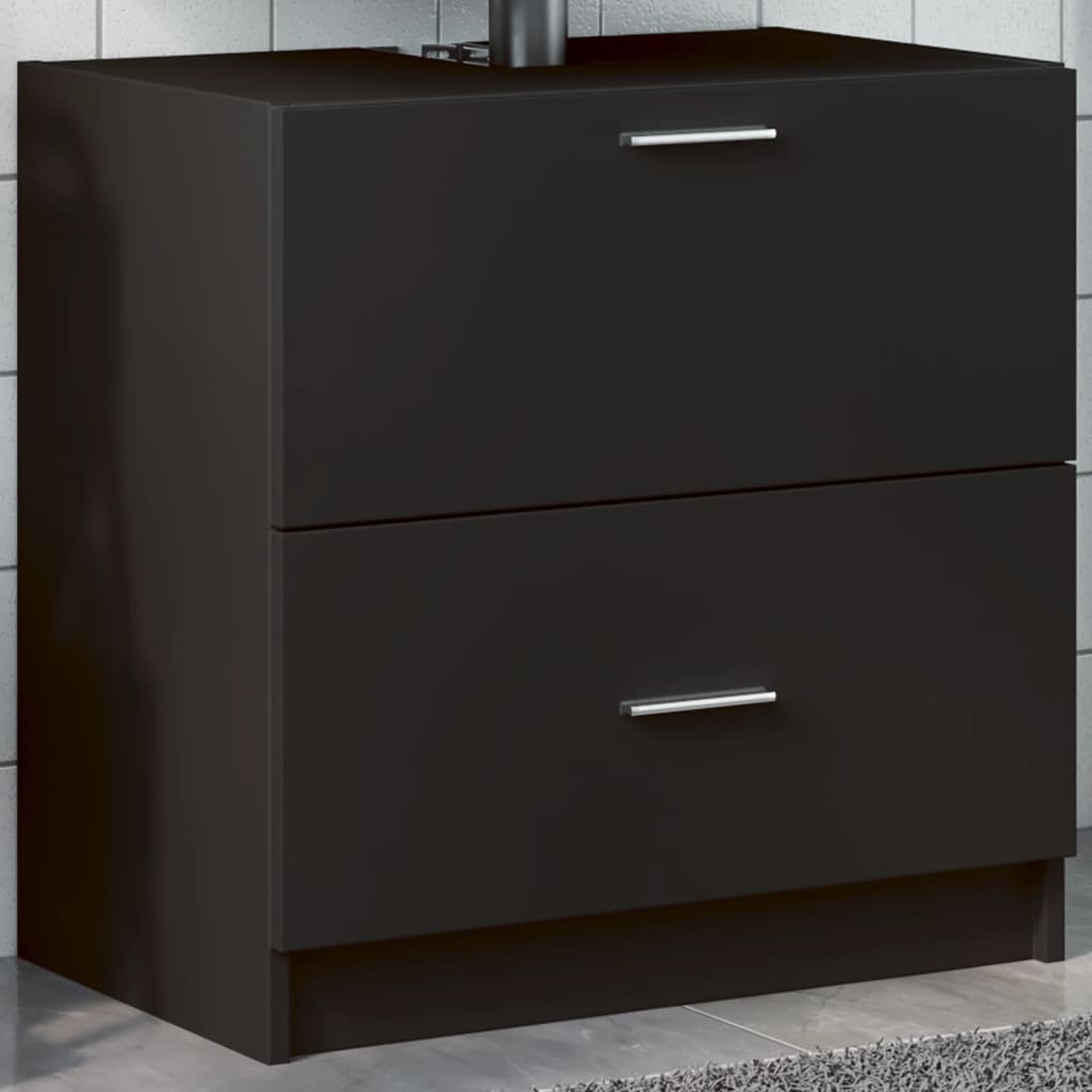 Washbasin Cabinet Black 59x37x59 cm Wood Material