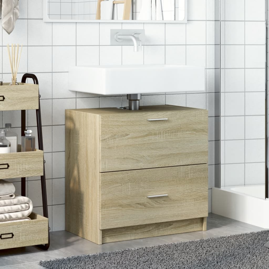 Washbasin base cabinet Sonoma oak 59x37x59 cm wood material