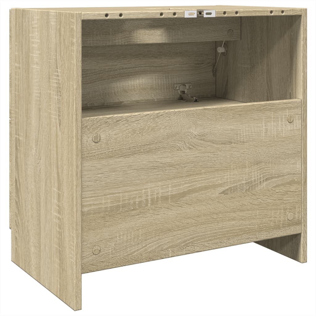 Washbasin base cabinet Sonoma oak 59x37x59 cm wood material