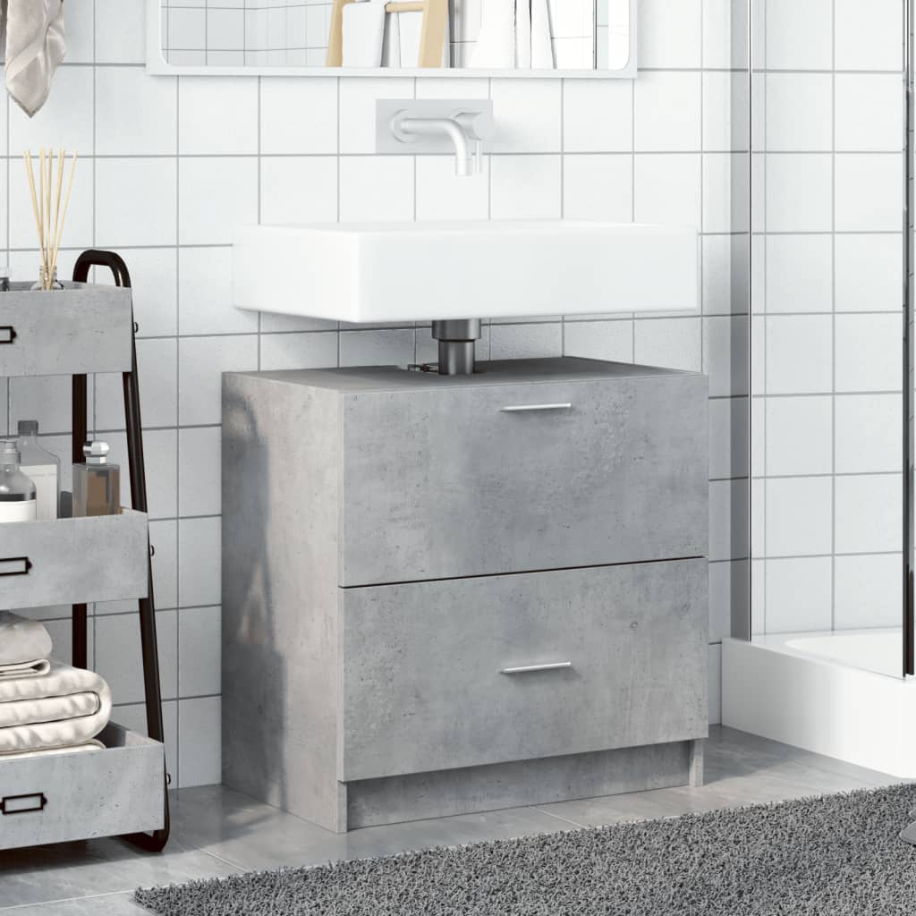 Washbasin base cabinet concrete grey 59x37x59 cm wood material