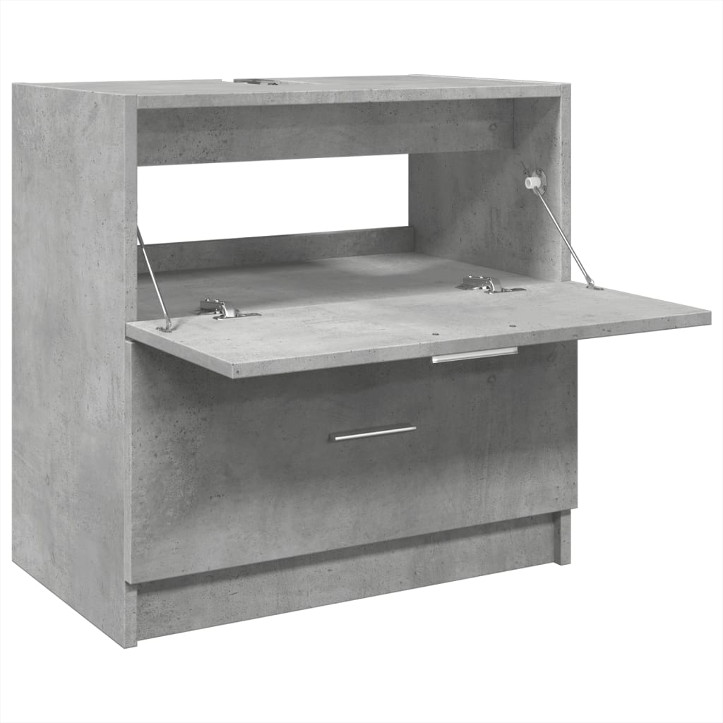 Washbasin base cabinet concrete grey 59x37x59 cm wood material