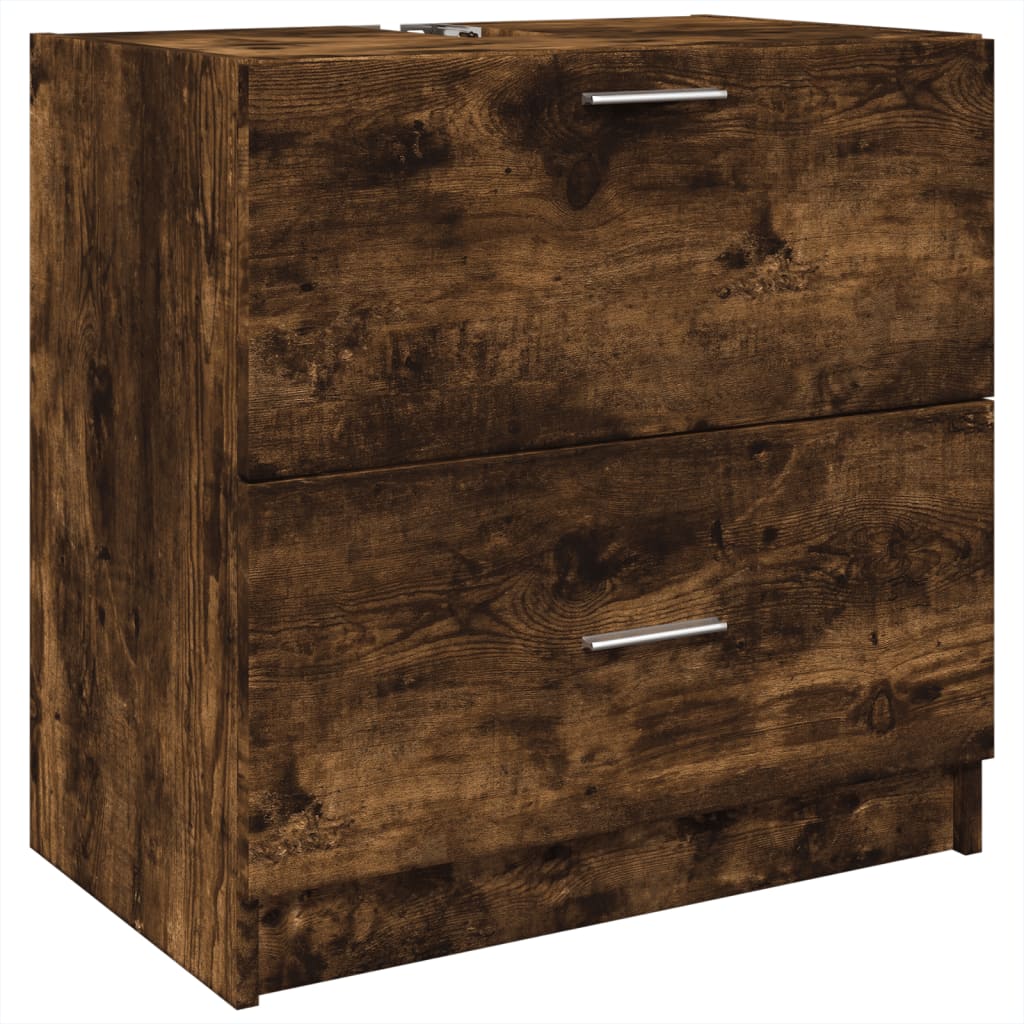 Washbasin base cabinet smoked oak 59x37x59 cm wood material