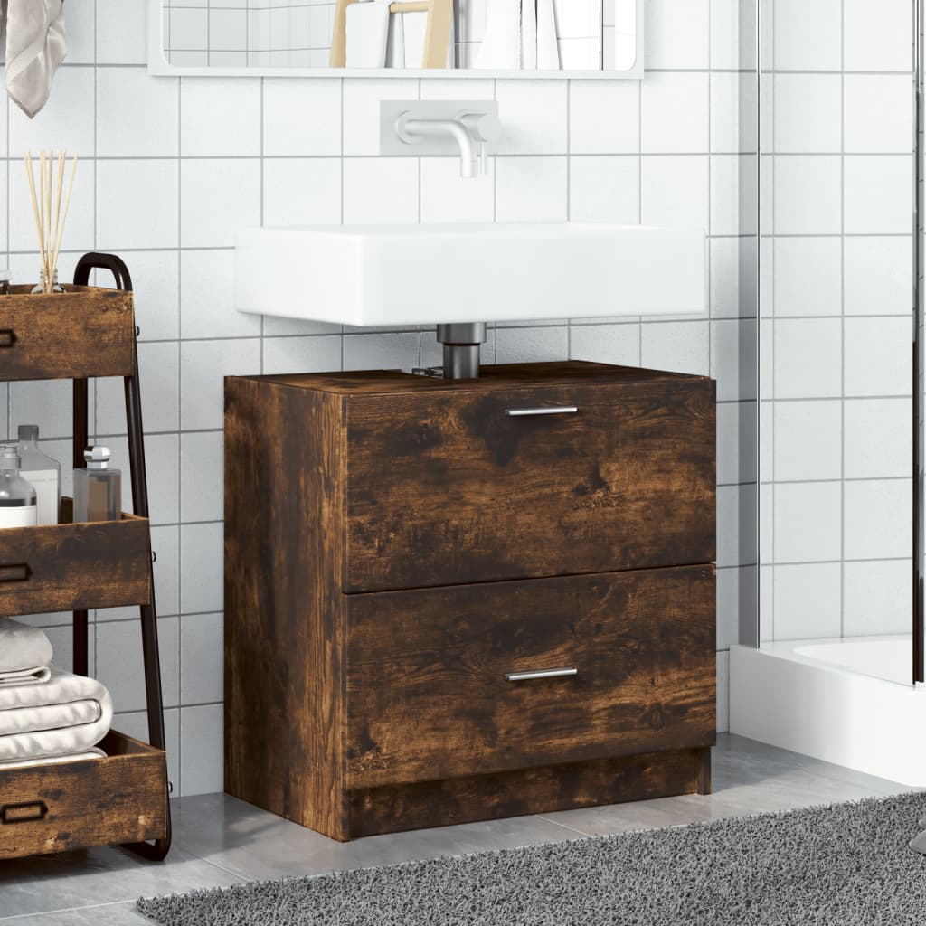 Washbasin base cabinet smoked oak 59x37x59 cm wood material