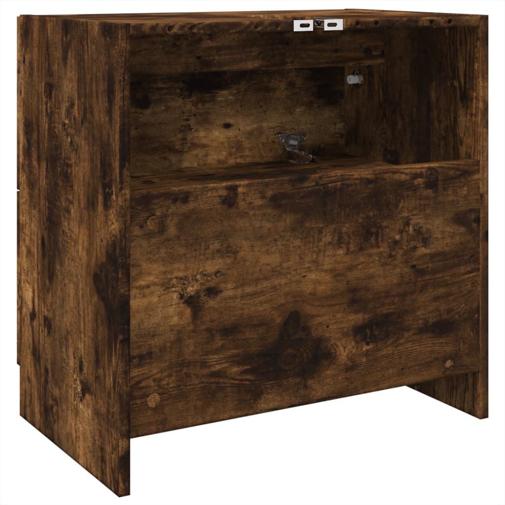 Washbasin base cabinet smoked oak 59x37x59 cm wood material