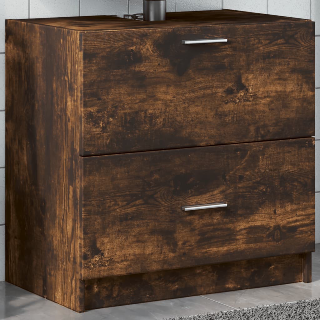 Washbasin base cabinet smoked oak 59x37x59 cm wood material