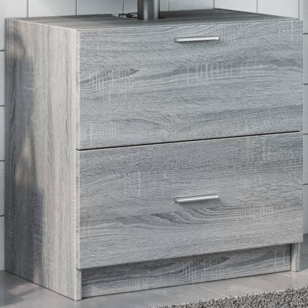 Washbasin Cabinet Grey Sonoma 59x37x59 cm Wood Material