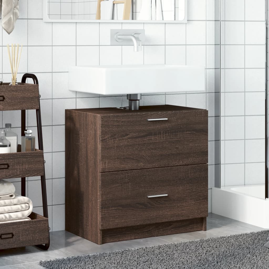 Washbasin Cabinet Brown Oak Look 59x37x59 cm