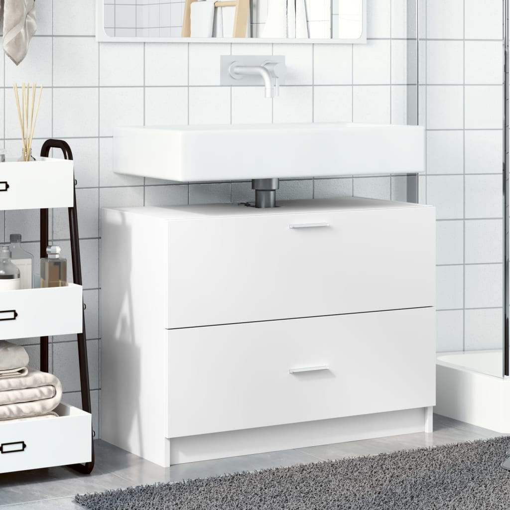 Washbasin Cabinet White 78x37x59 cm Wood Material