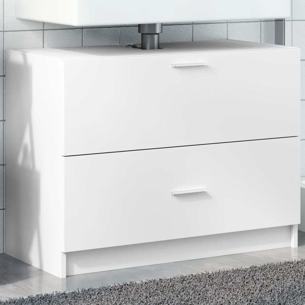 Washbasin Cabinet White 78x37x59 cm Wood Material