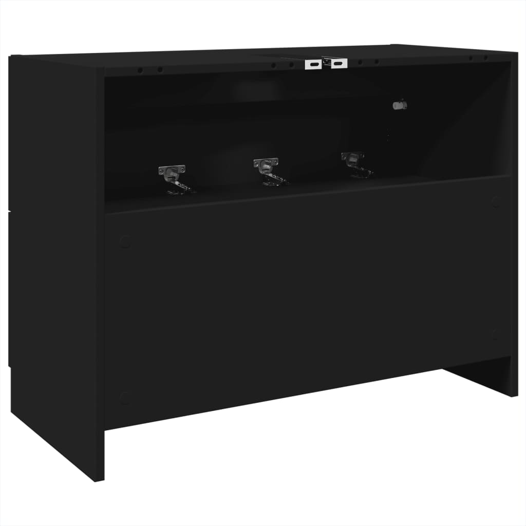 Washbasin Cabinet Black 78x37x59 cm Wood Material