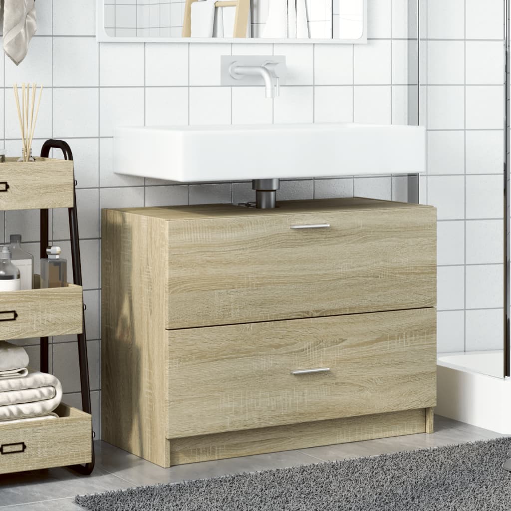 Washbasin base cabinet Sonoma oak 78x37x59 cm wood material