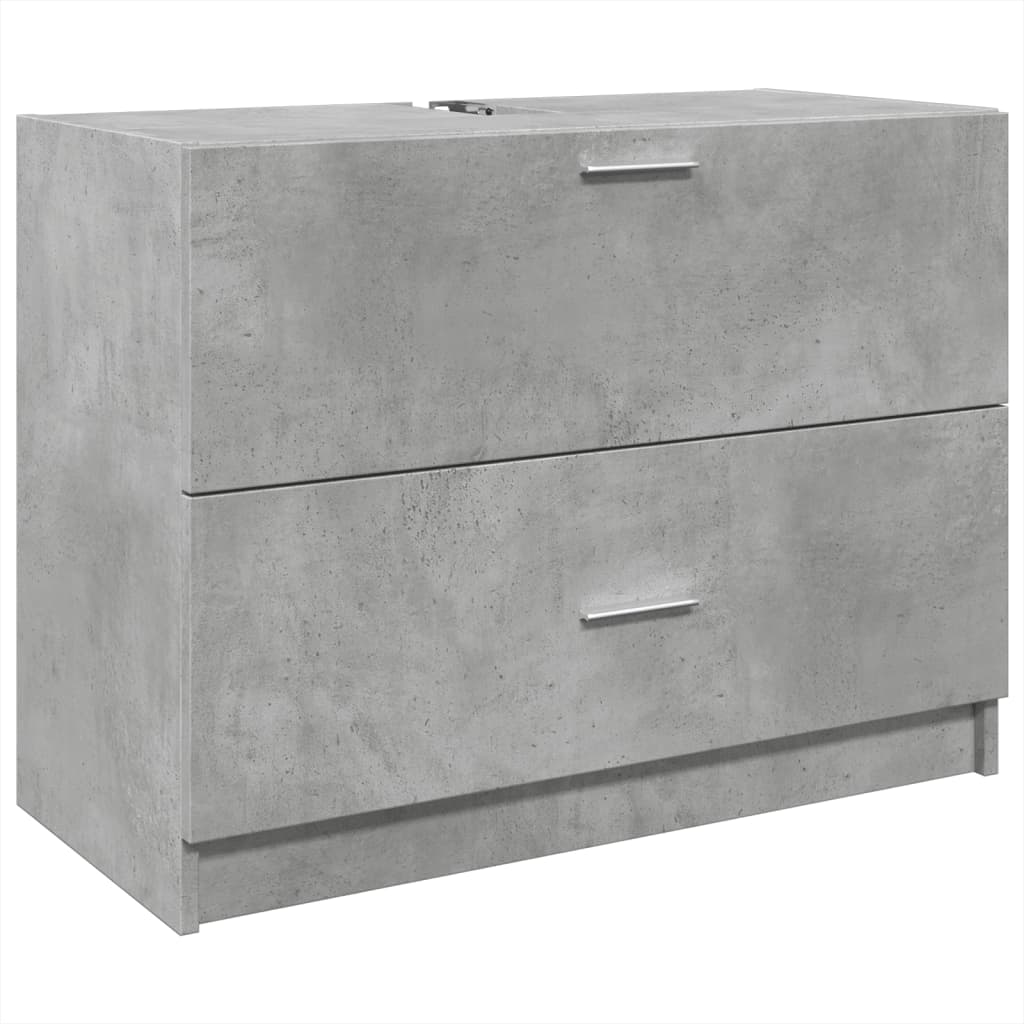 Washbasin base cabinet concrete grey 78x37x59 cm wood material