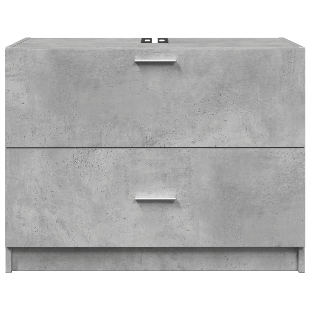 Washbasin base cabinet concrete grey 78x37x59 cm wood material