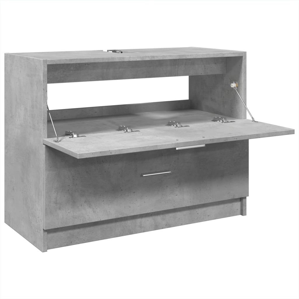 Washbasin base cabinet concrete grey 78x37x59 cm wood material