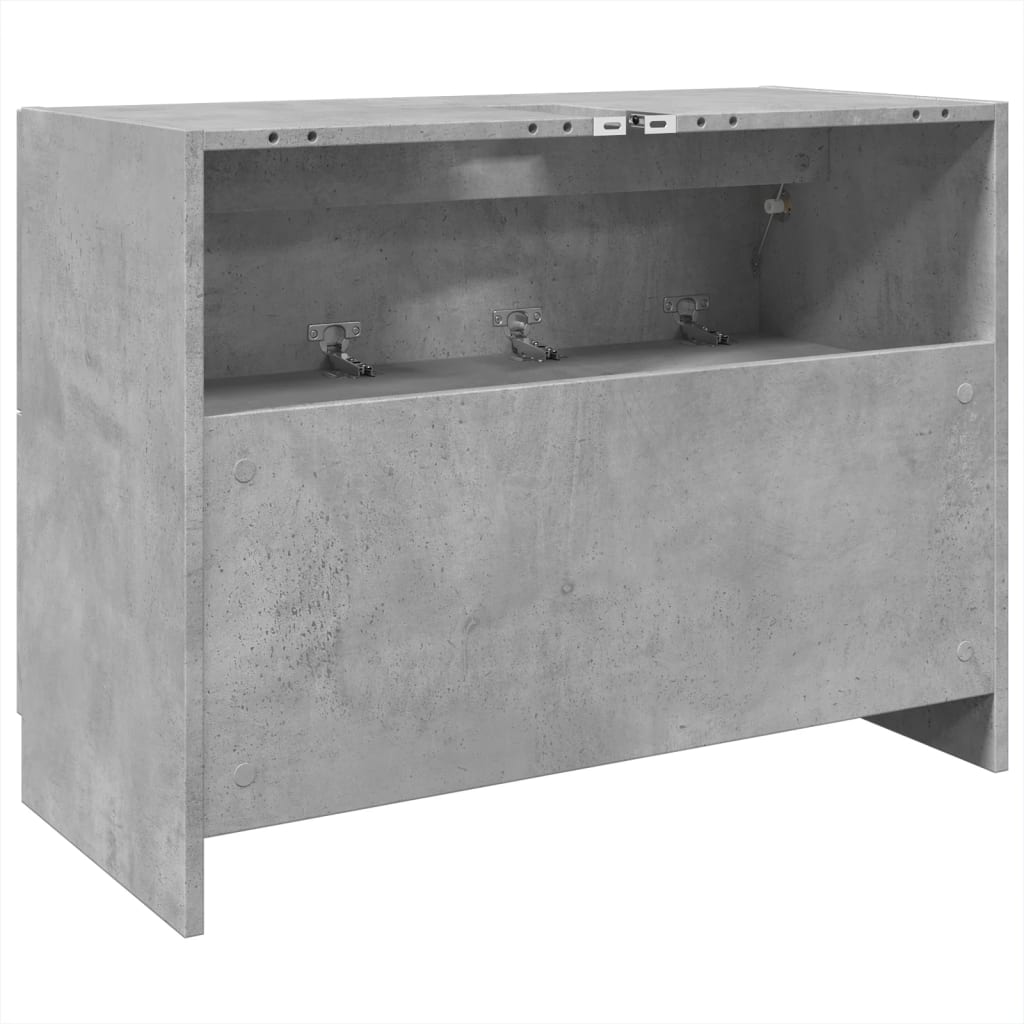 Washbasin base cabinet concrete grey 78x37x59 cm wood material