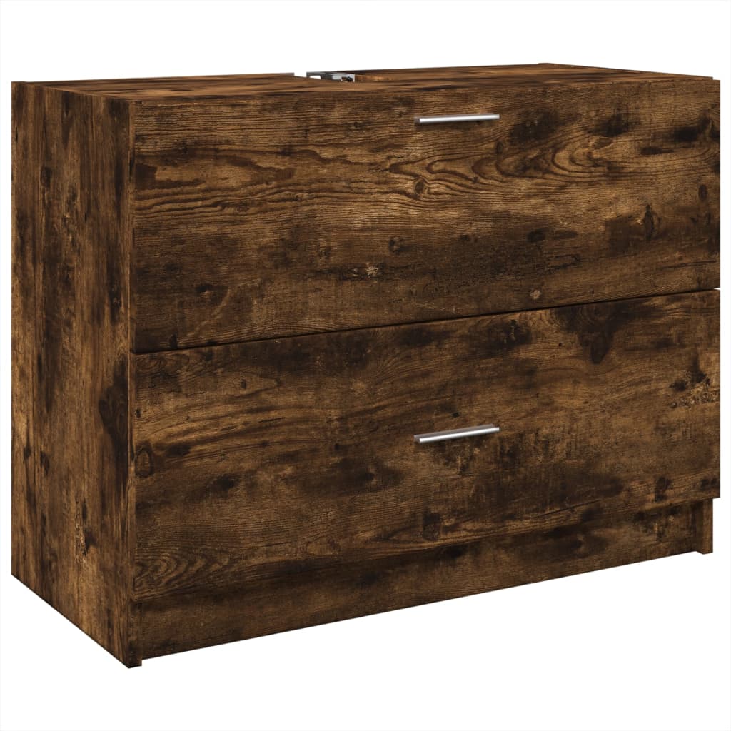 Washbasin base cabinet smoked oak 78x37x59 cm wood material