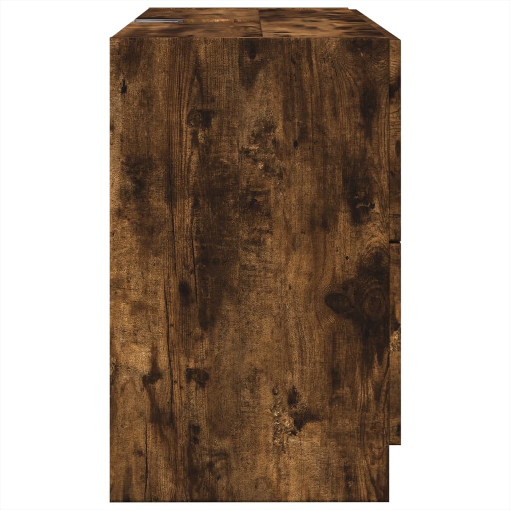 Washbasin base cabinet smoked oak 78x37x59 cm wood material