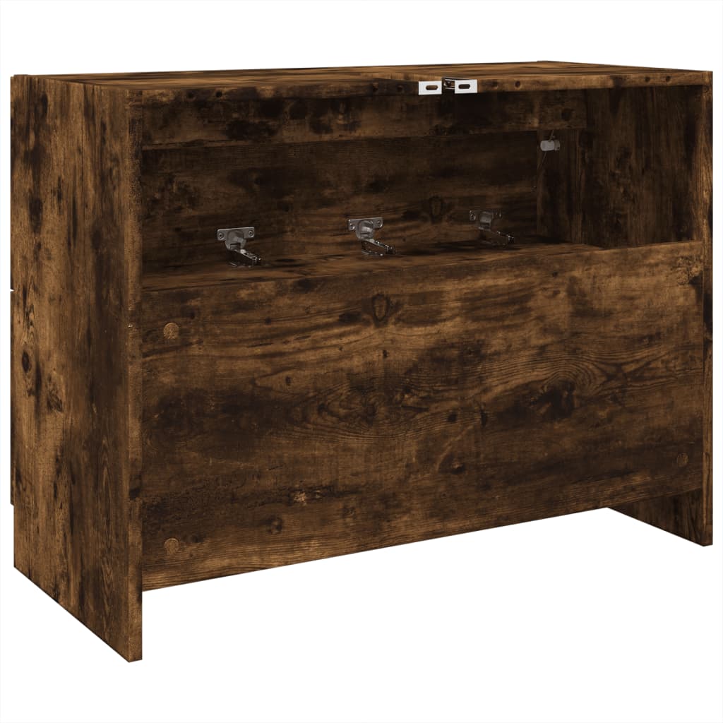 Washbasin base cabinet smoked oak 78x37x59 cm wood material