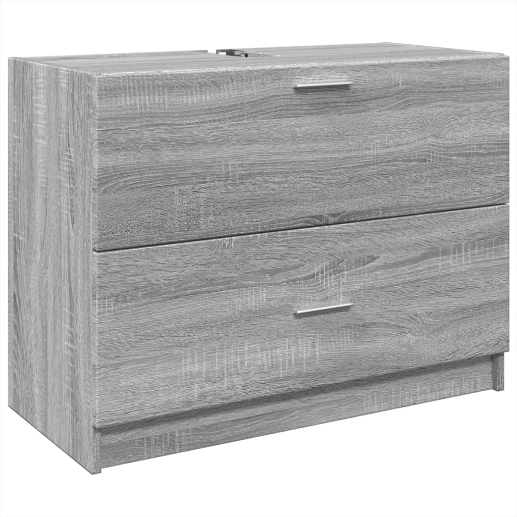 Washbasin Cabinet Grey Sonoma 78x37x59 cm Wood Material