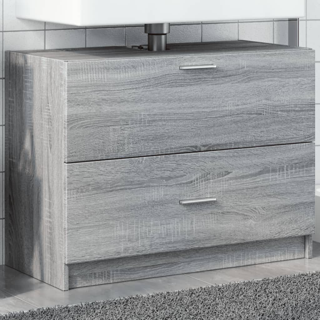 Washbasin Cabinet Grey Sonoma 78x37x59 cm Wood Material