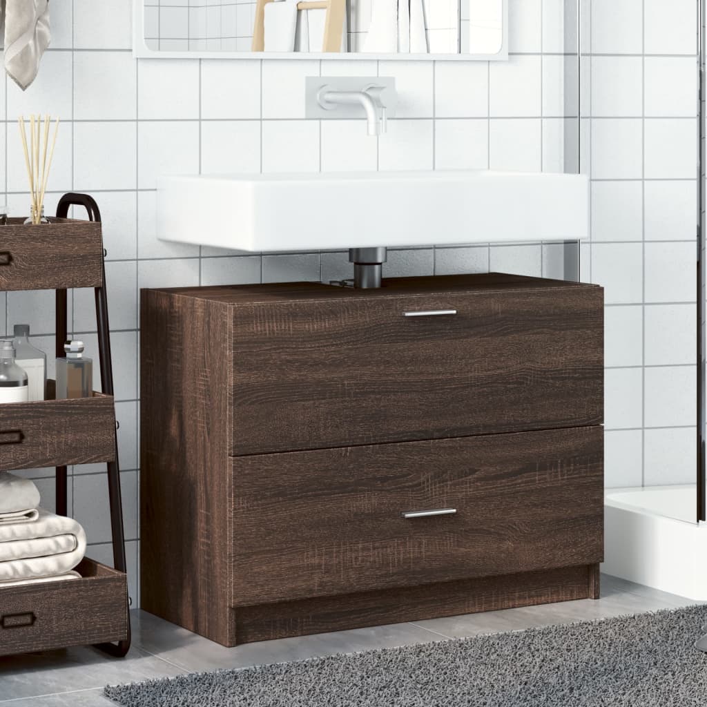 Washbasin Cabinet Brown Oak Look 78x37x59 cm