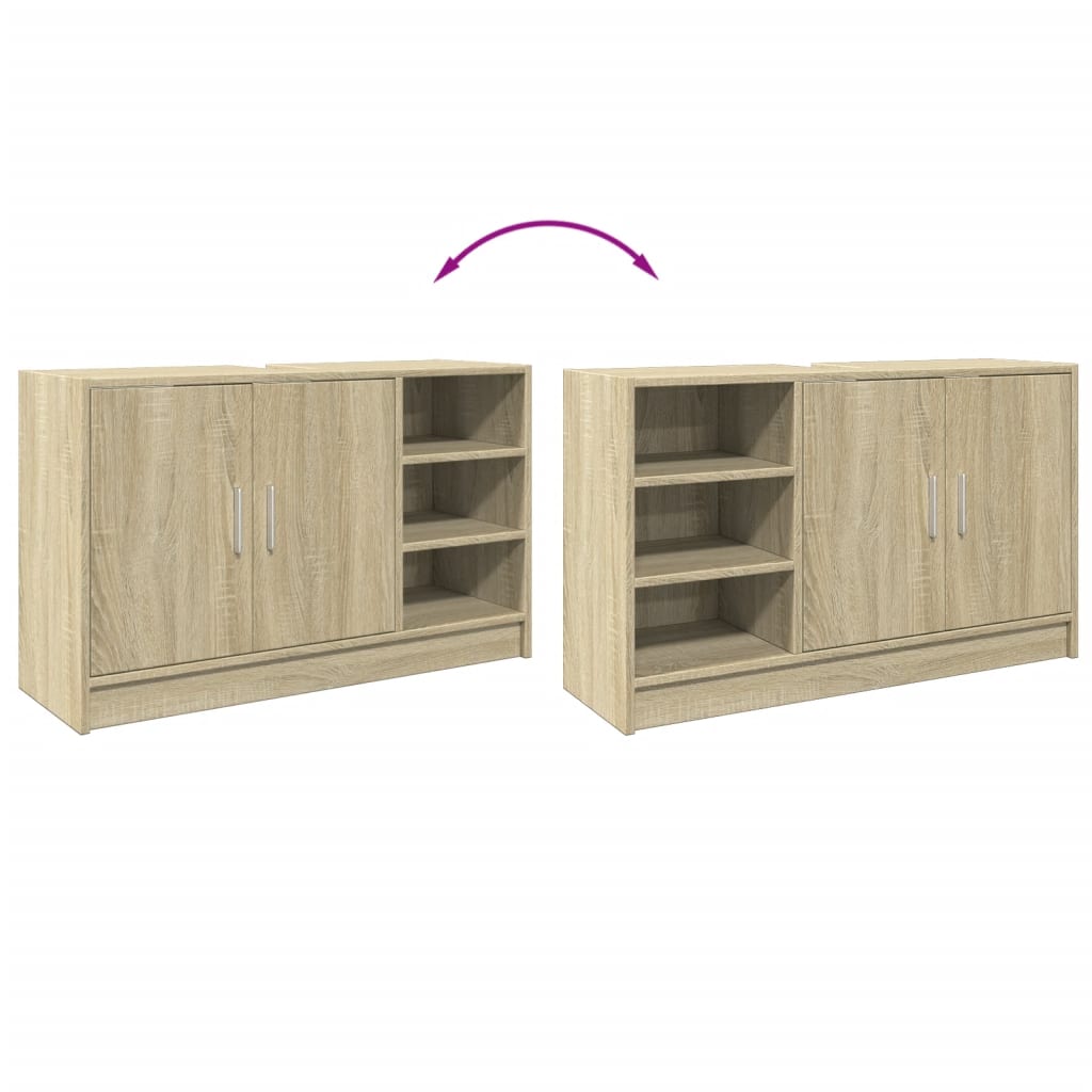 Waschbeckenunterschrank Sonoma-Eiche 90x29x55 cm Holzwerkstoff