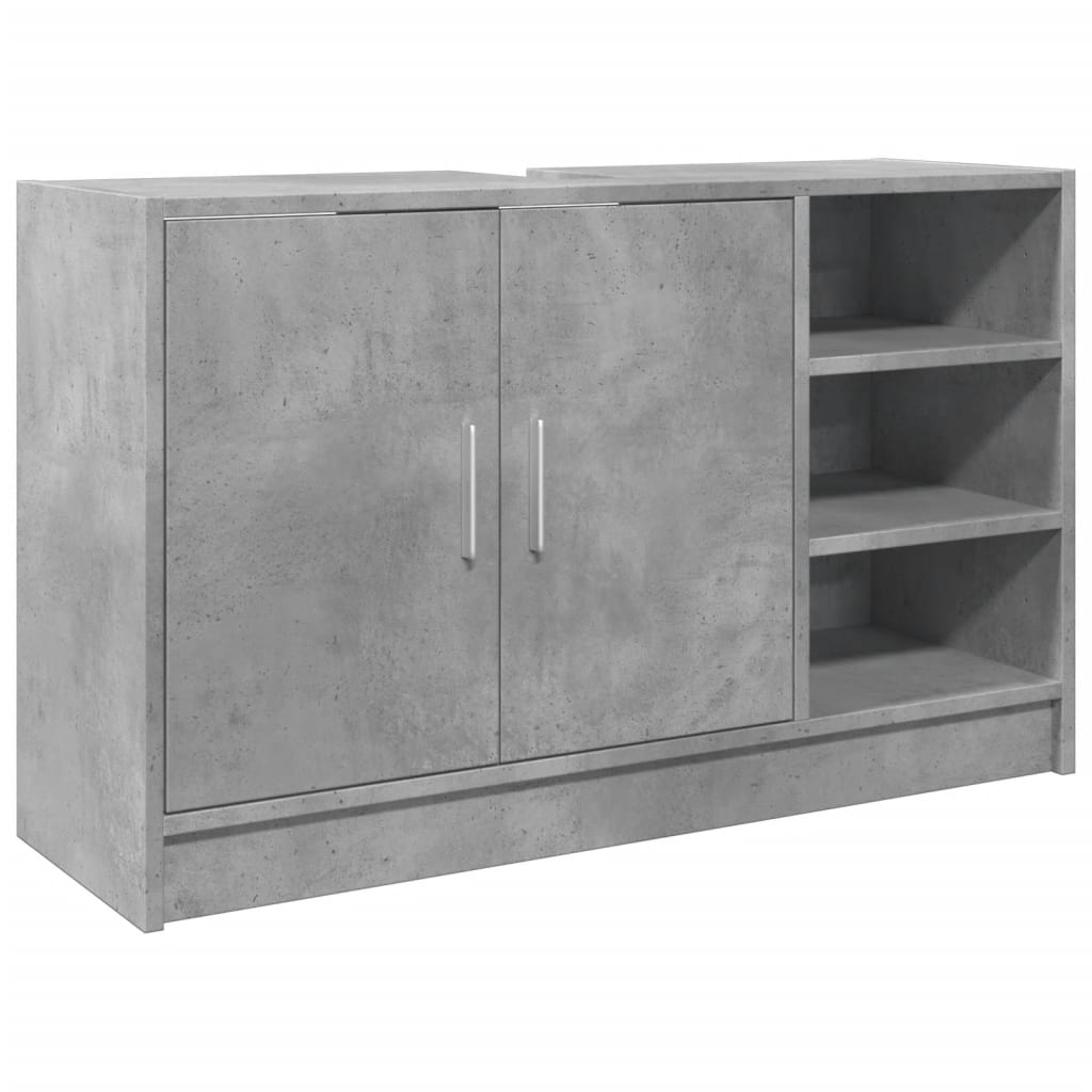 Washbasin base cabinet concrete grey 90x29x55 cm wood material