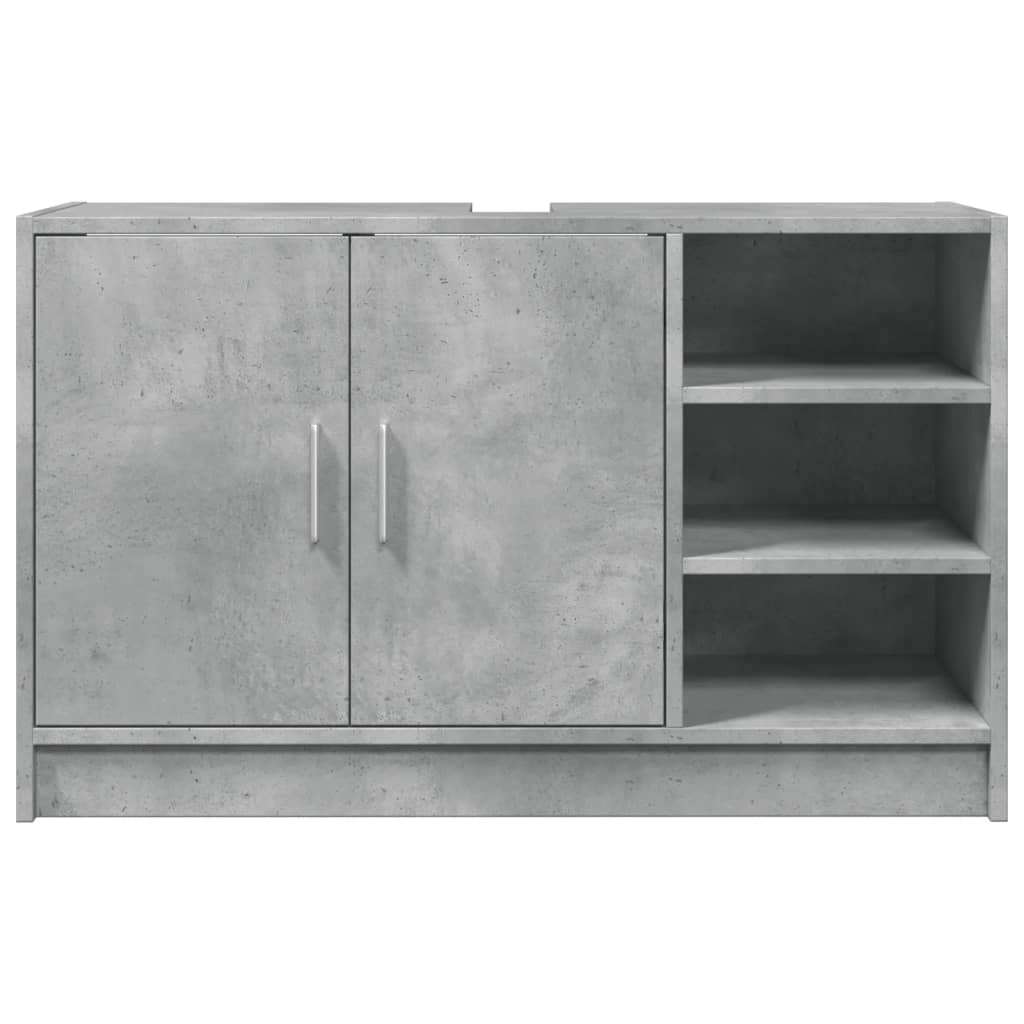 Washbasin base cabinet concrete grey 90x29x55 cm wood material