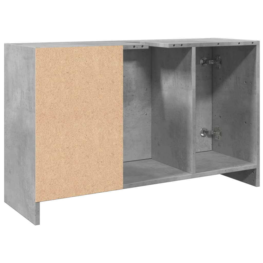 Washbasin base cabinet concrete grey 90x29x55 cm wood material