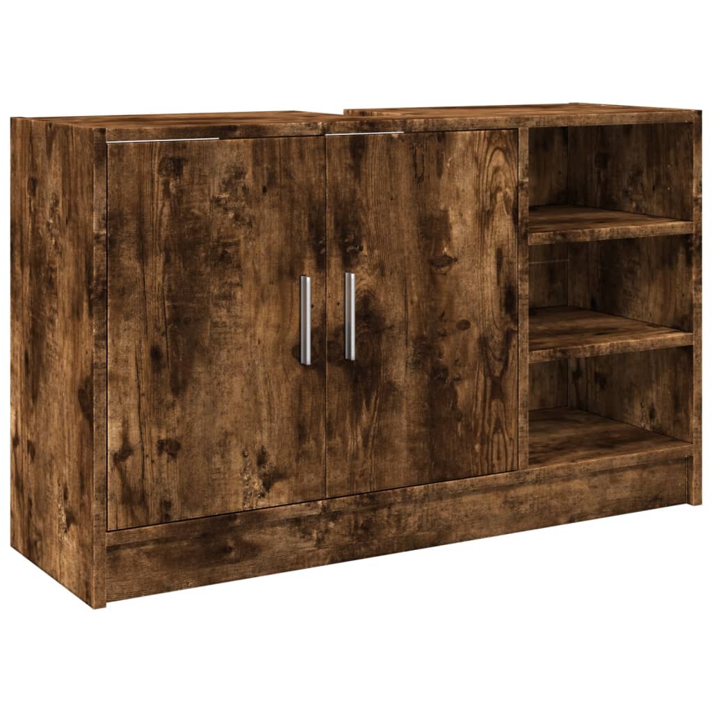 Washbasin base cabinet smoked oak 90x29x55 cm wood material