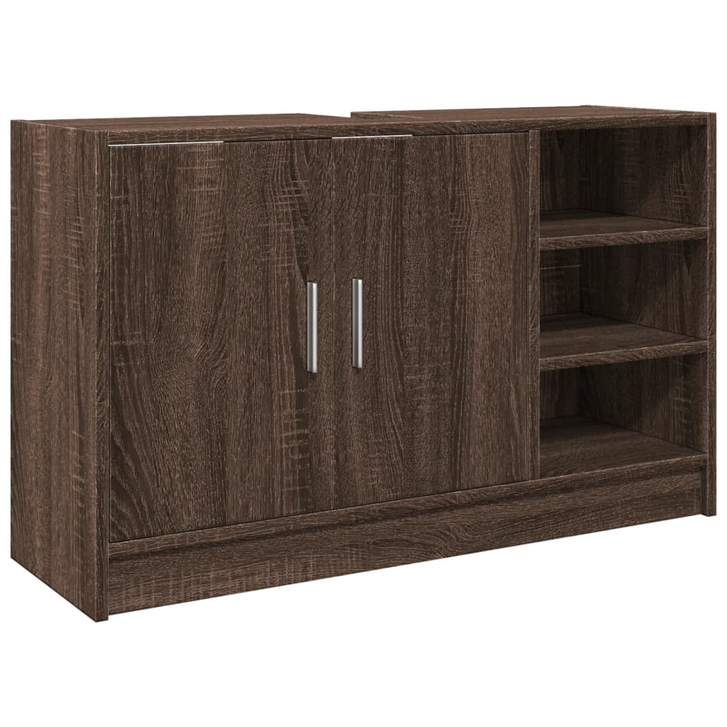 Washbasin Cabinet Brown Oak Look 90x29x55 cm