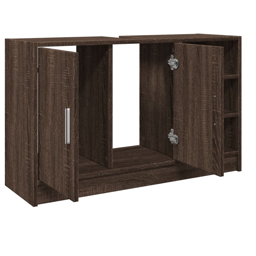 Washbasin Cabinet Brown Oak Look 90x29x55 cm