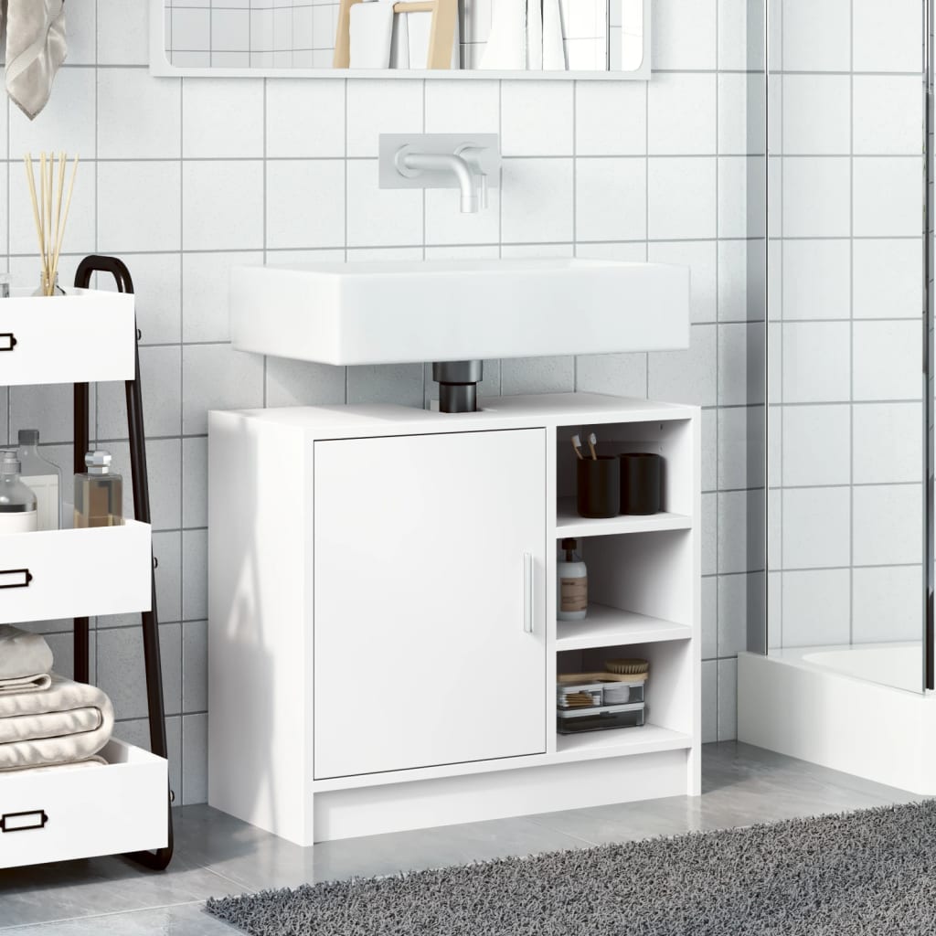 Washbasin Cabinet White 63x29x55 cm Wood Material