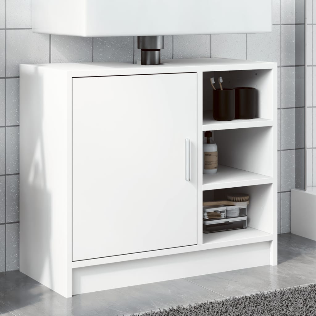 Washbasin Cabinet White 63x29x55 cm Wood Material