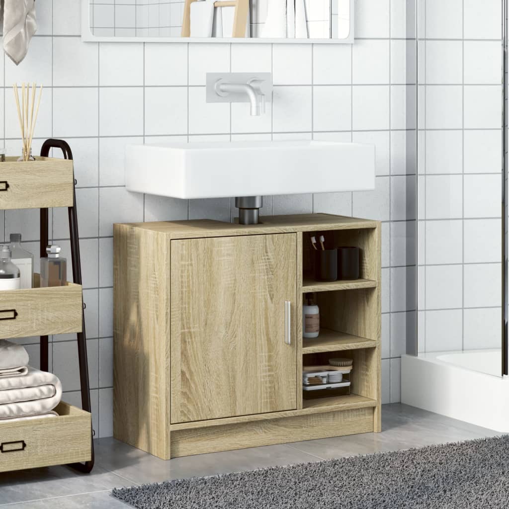 Washbasin base cabinet Sonoma oak 63x29x55 cm wood material