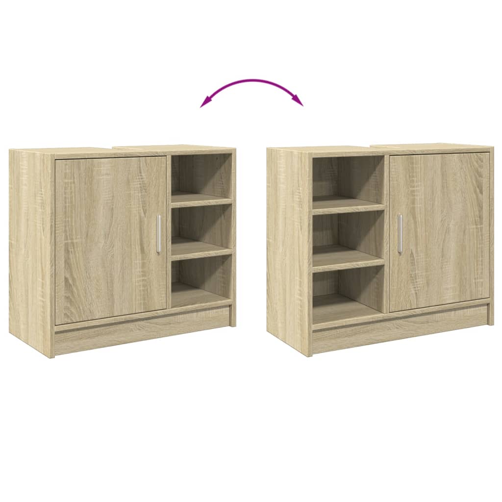 Waschbeckenunterschrank Sonoma-Eiche 63x29x55 cm Holzwerkstoff