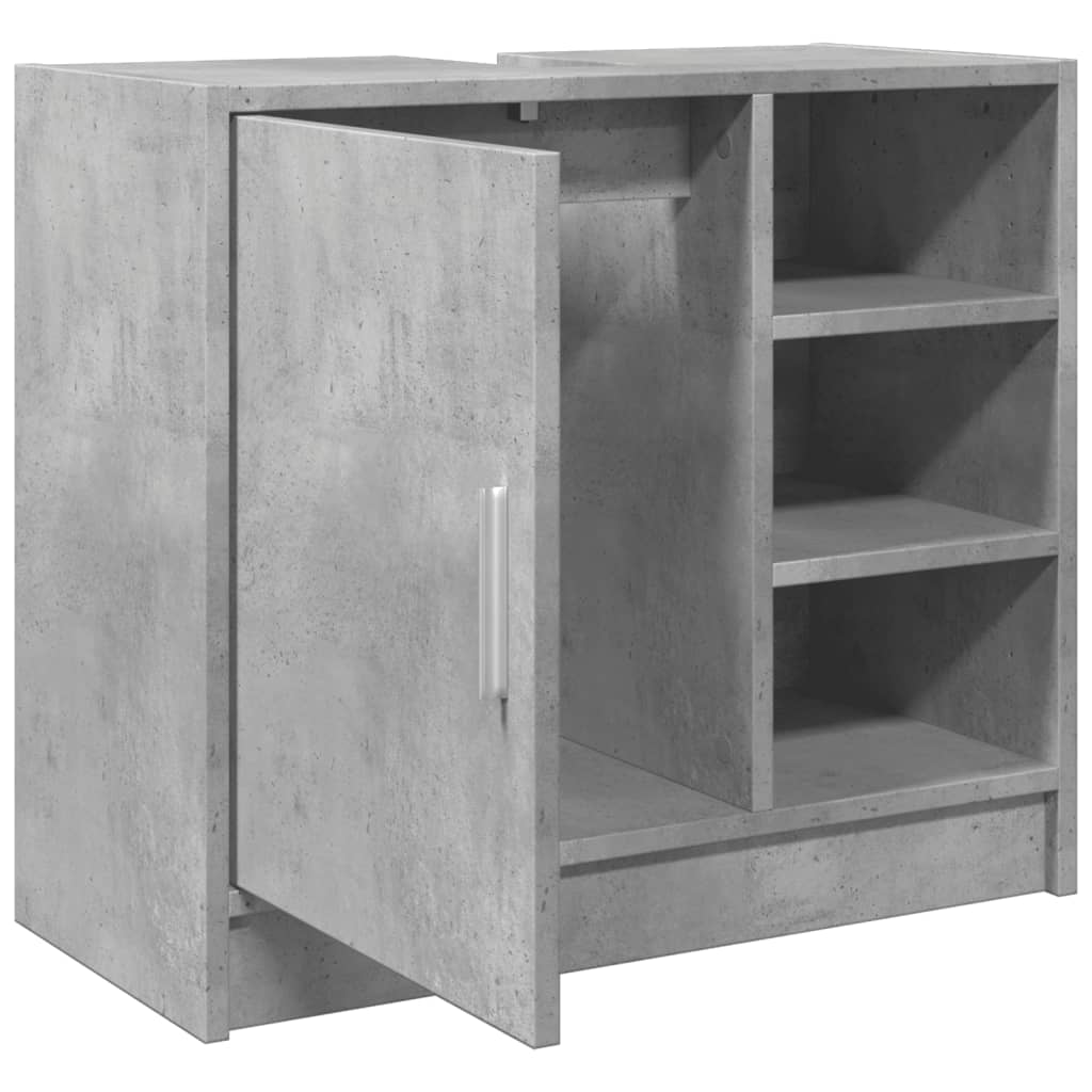 Washbasin base cabinet concrete grey 63x29x55 cm wood material