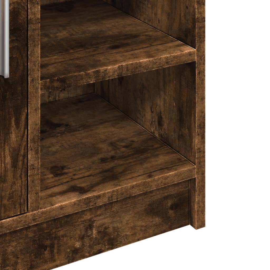 Washbasin cabinet smoked oak 63x29x55 cm wood material