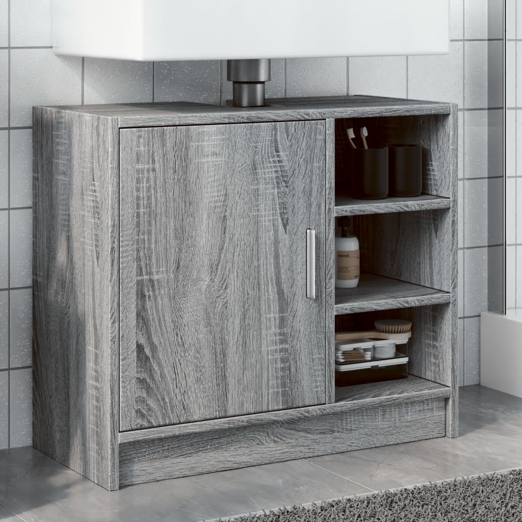 Washbasin Cabinet Grey Sonoma 63x29x55 cm Wood Material